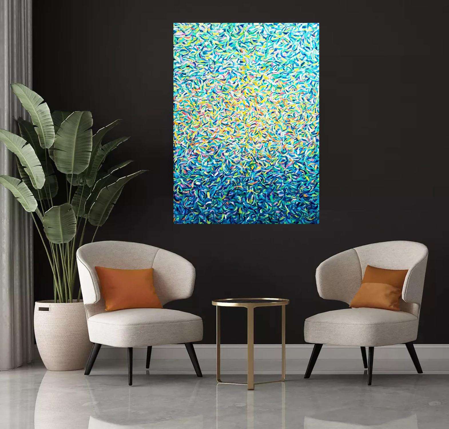 Reflection in the water. Lago di Garda. - Abstract Expressionist Painting by Andrei Sitsko