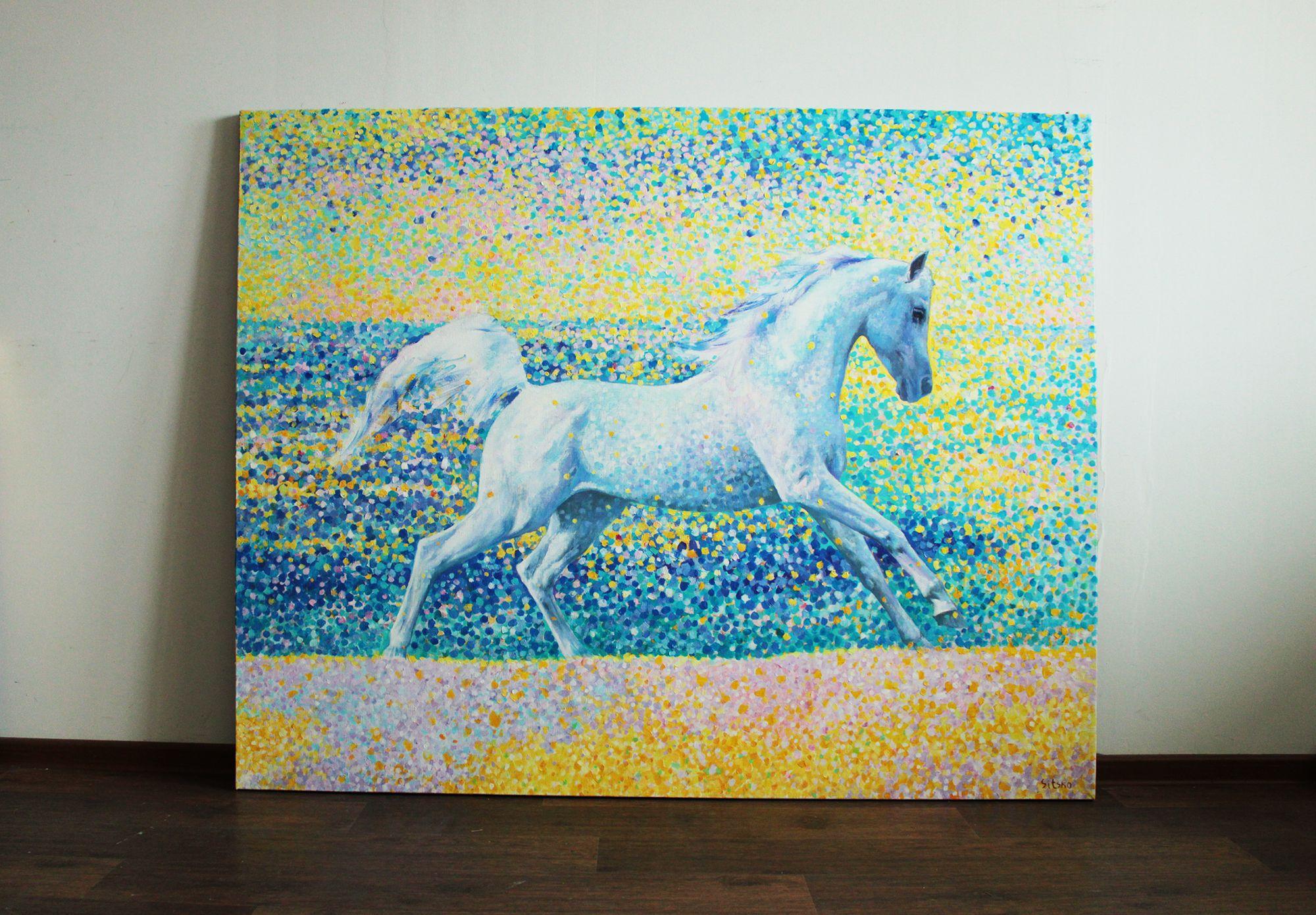 Sun splashes. Golden sand series., Painting, Oil on Canvas For Sale 1