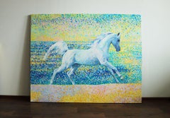 Sun splashes. Golden sand series., Painting, Oil on Canvas