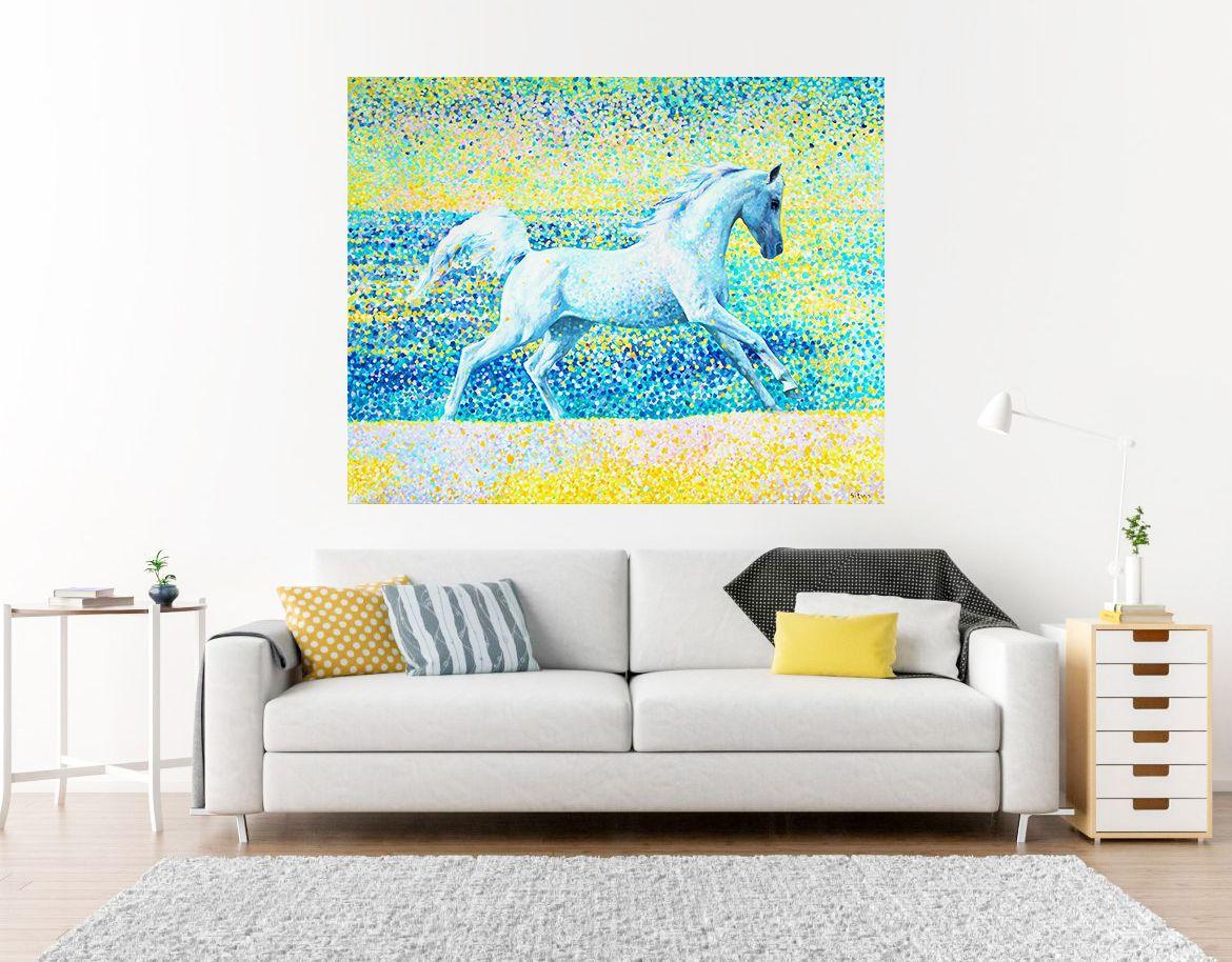 Sun splashes. Golden sand series., Painting, Oil on Canvas For Sale 4