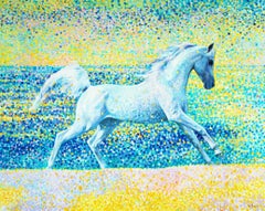 Sun splashes. Golden sand series., Painting, Oil on Canvas