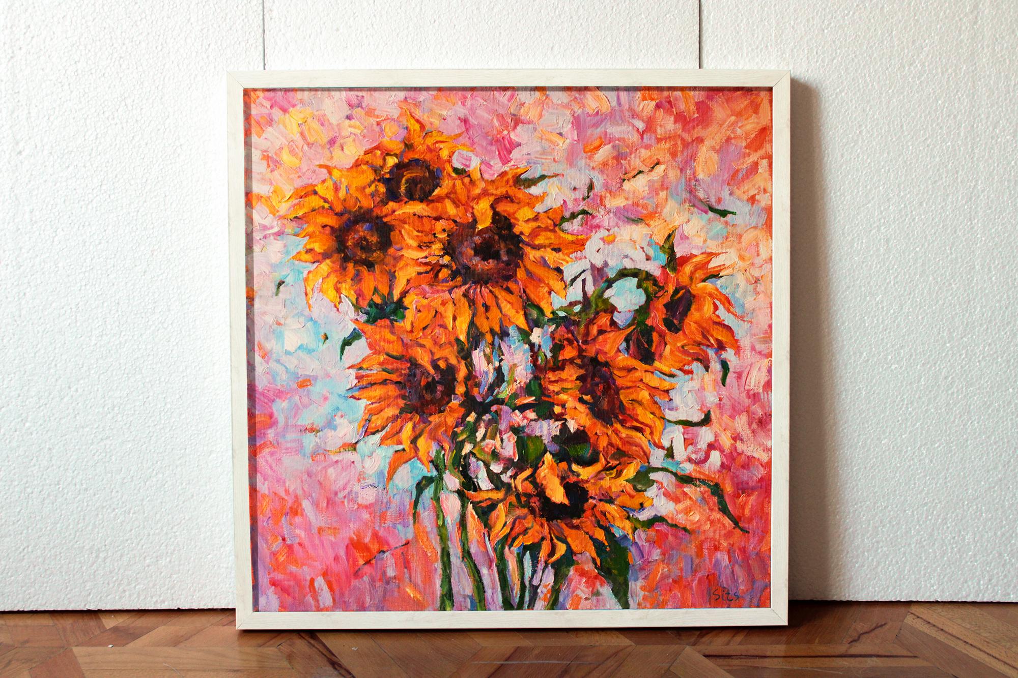 Sunflowers I - Color-Field Painting by Andrei Sitsko