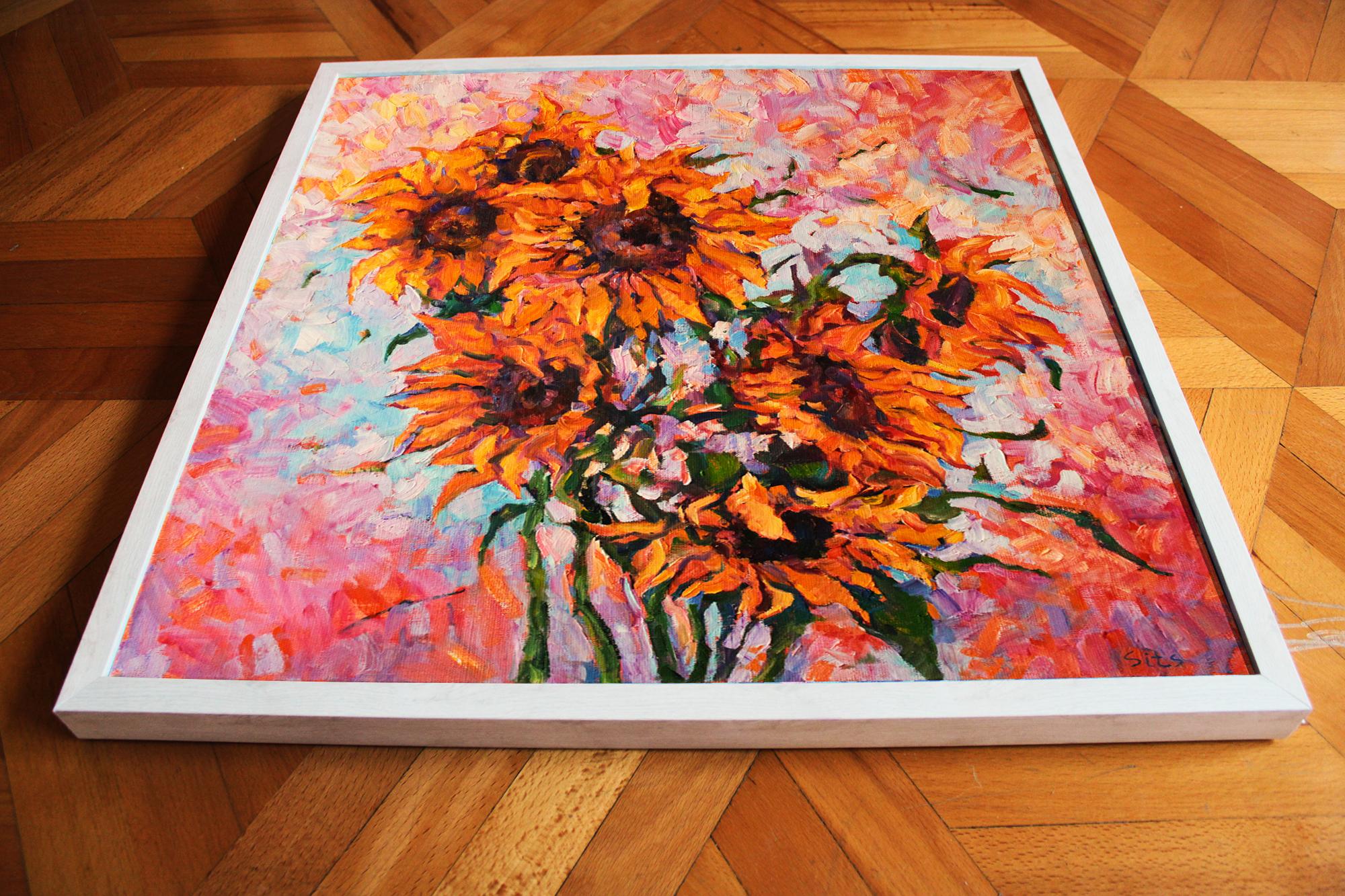 I girasoli I - Animal Painting Rosa di Andrei Sitsko