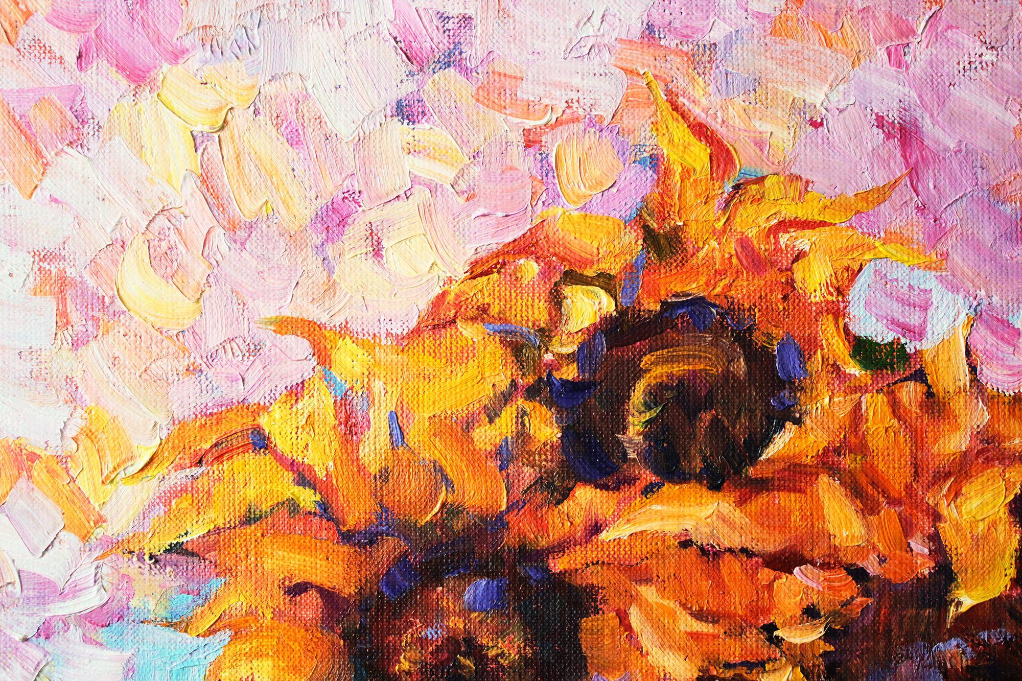 Sonnenblumen I, Gemälde, Öl auf Leinwand im Angebot 1