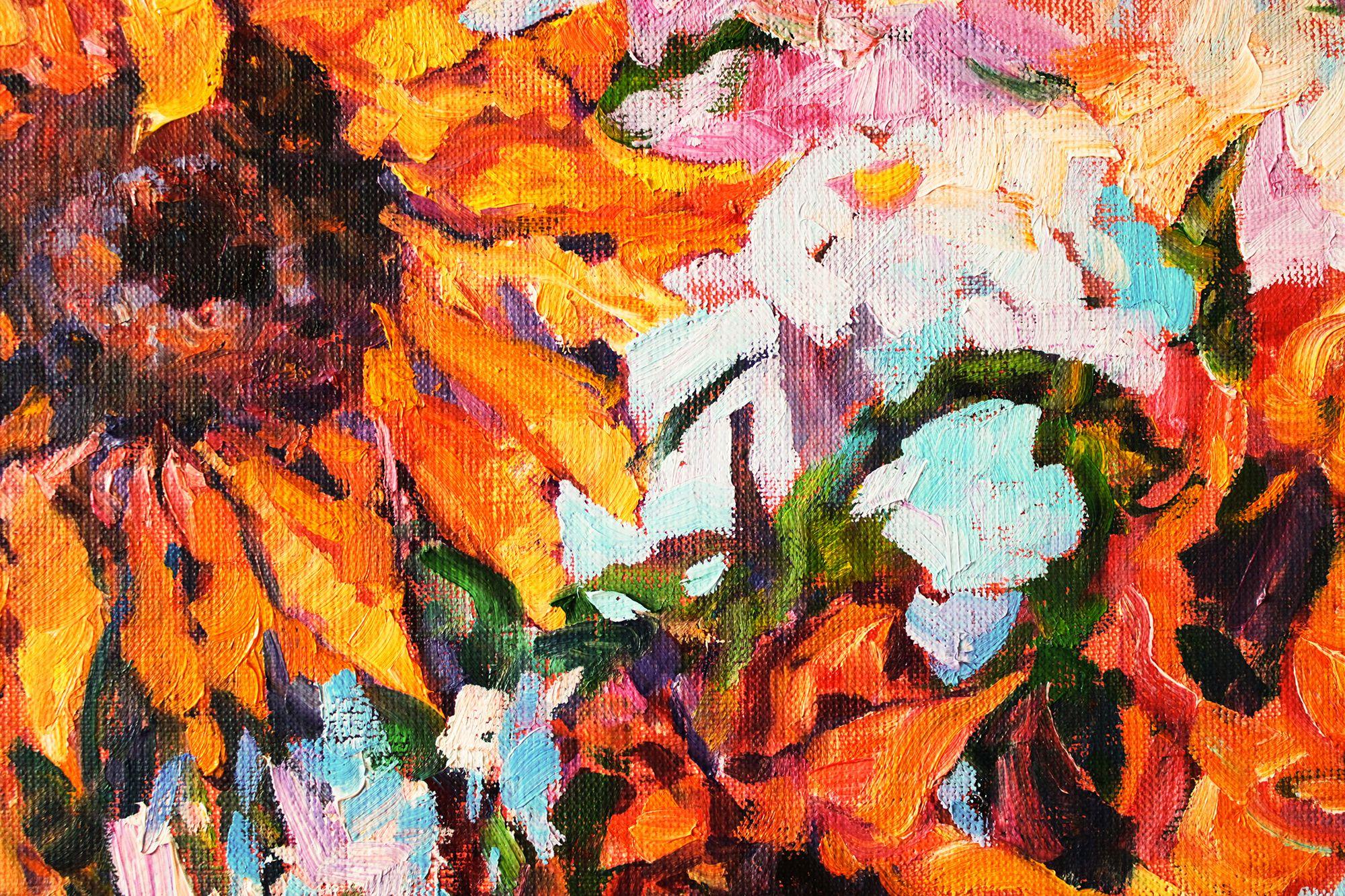 Sonnenblumen I, Gemälde, Öl auf Leinwand im Angebot 2