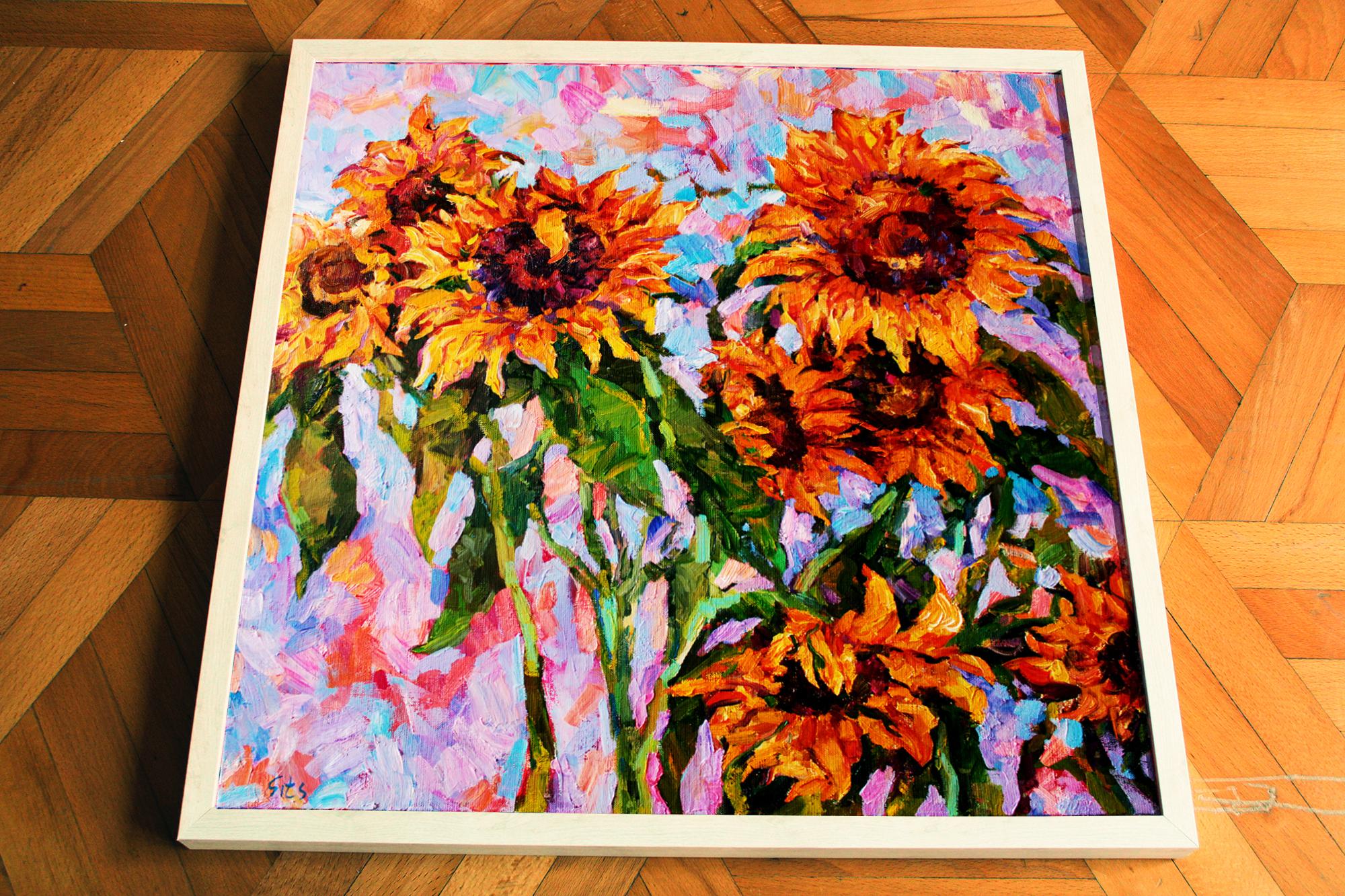 Sunflowers II - Color-Field Painting by Andrei Sitsko