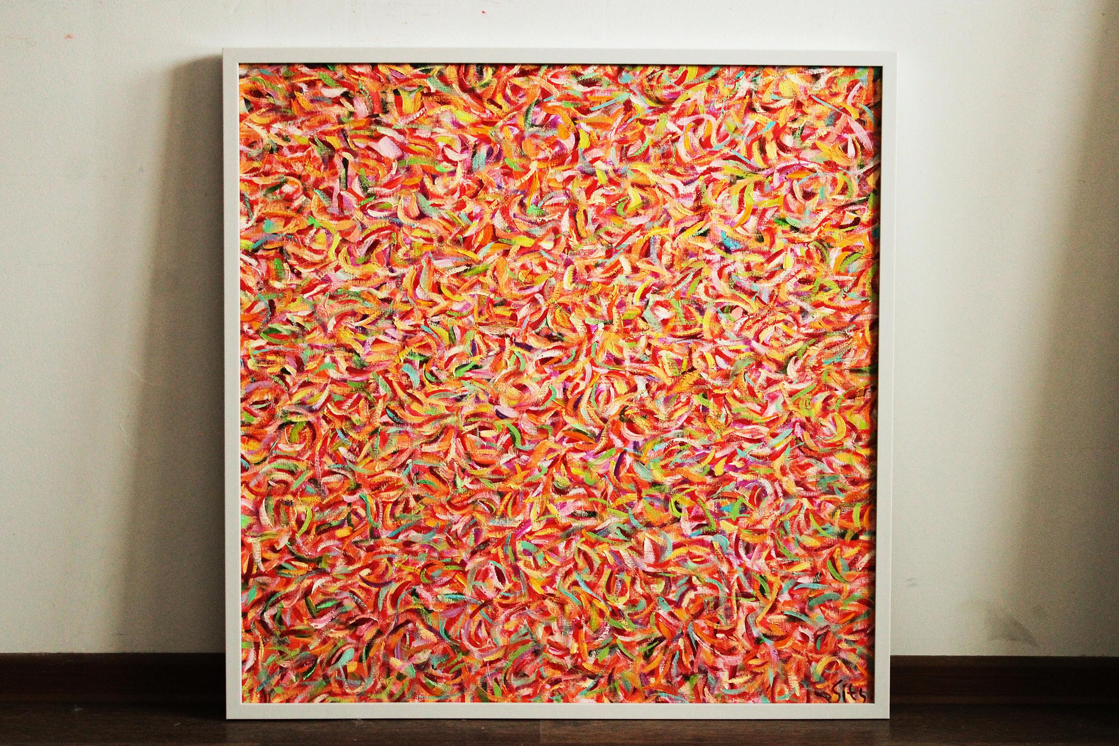In questo dipinto a olio dalla texture vibrante, esploro l'essenza gioiosa dello splendore dell'autunno. Ogni pennellata rappresenta una gioiosa danza di foglie che volteggiano nell'aria frizzante, incarnando il calore e l'energia trasformativa