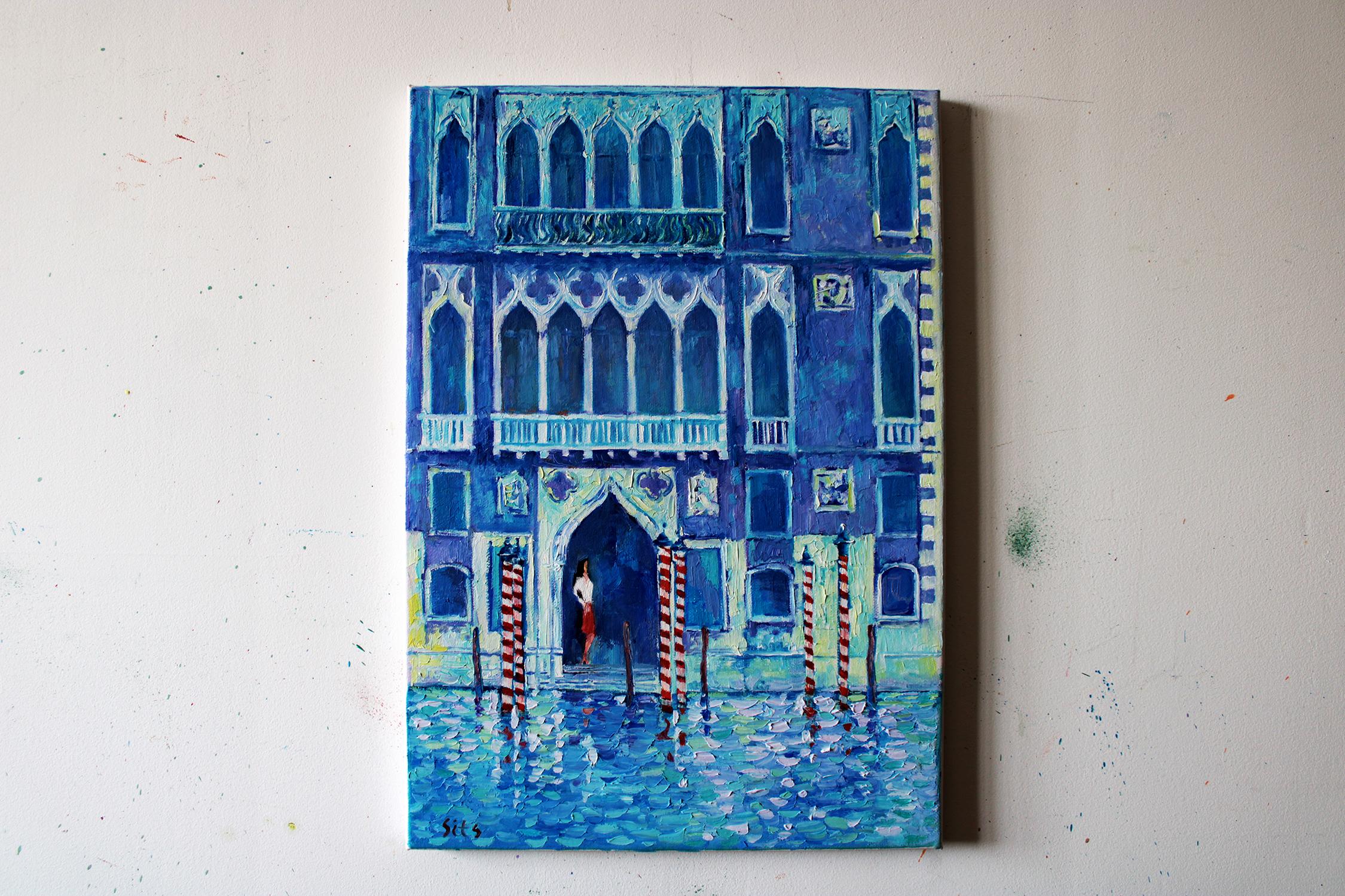 Das blaue Licht von Venedig (Blau), Landscape Painting, von Andrei Sitsko