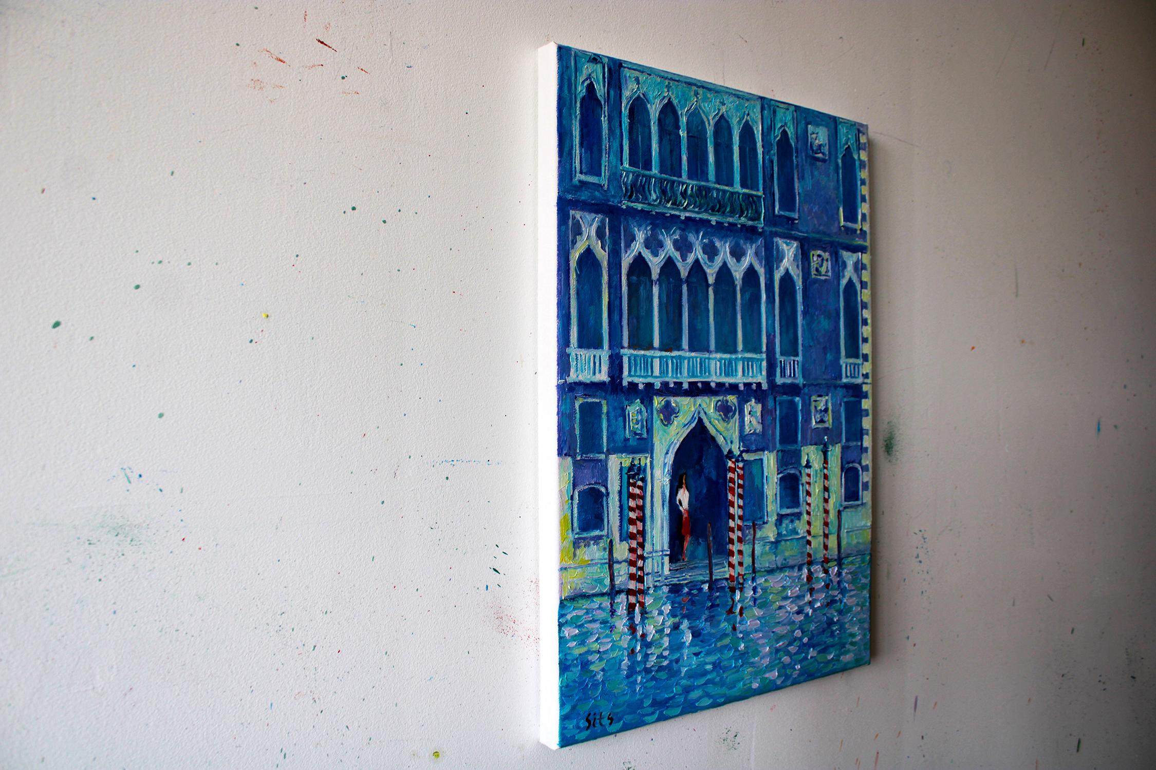 Das blaue Licht von Venedig
Mit diesem Gemälde wollte ich die bezaubernde Anziehungskraft Venedigs in einem mystischen blauen Licht einfangen und die historische Architektur und das spiegelnde Wasser hervorheben. Mit Hilfe von Ölfarben habe ich mich
