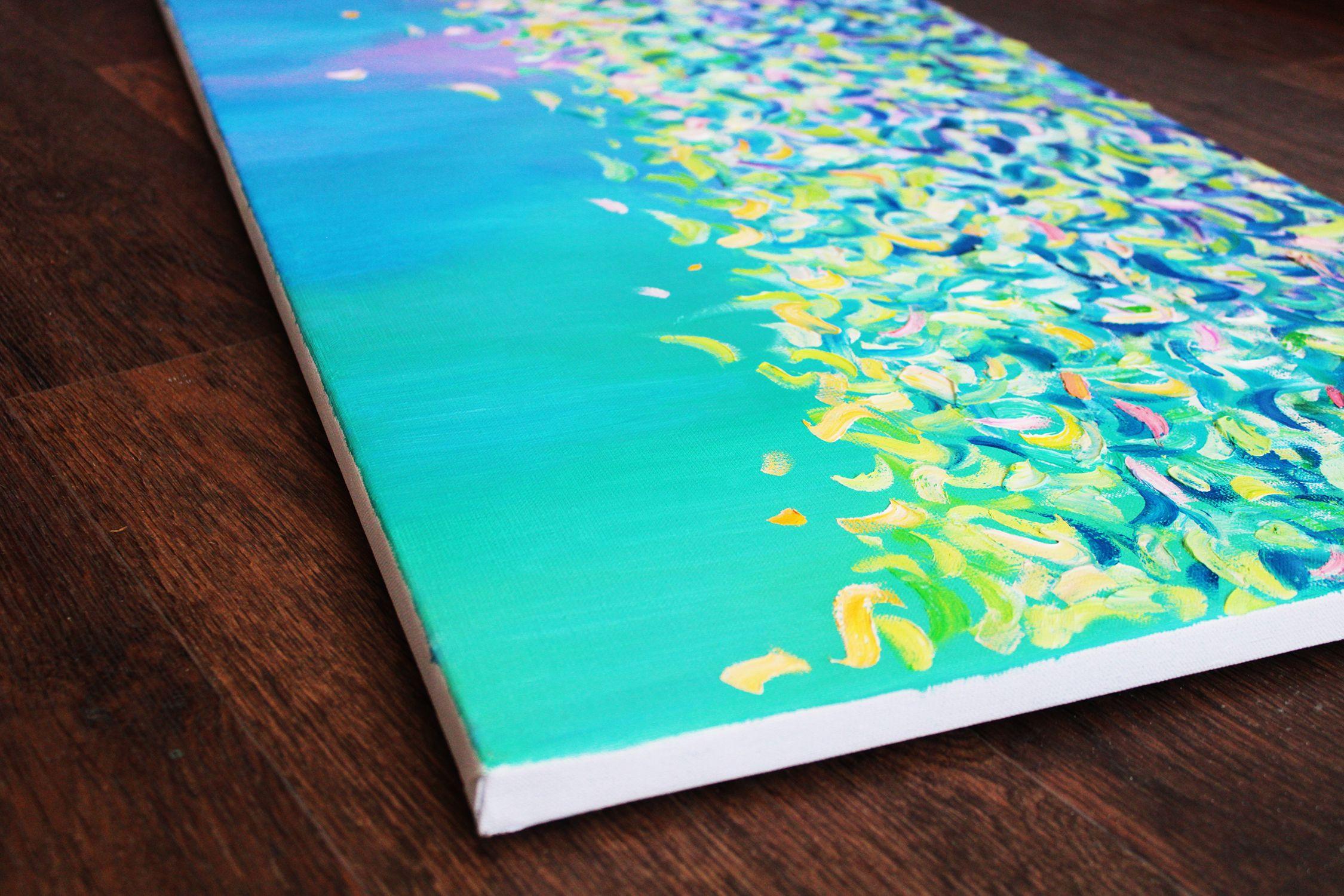 Il giardino VII, Pittura, Olio su tela - Abstract Painting Blu di Andrei Sitsko