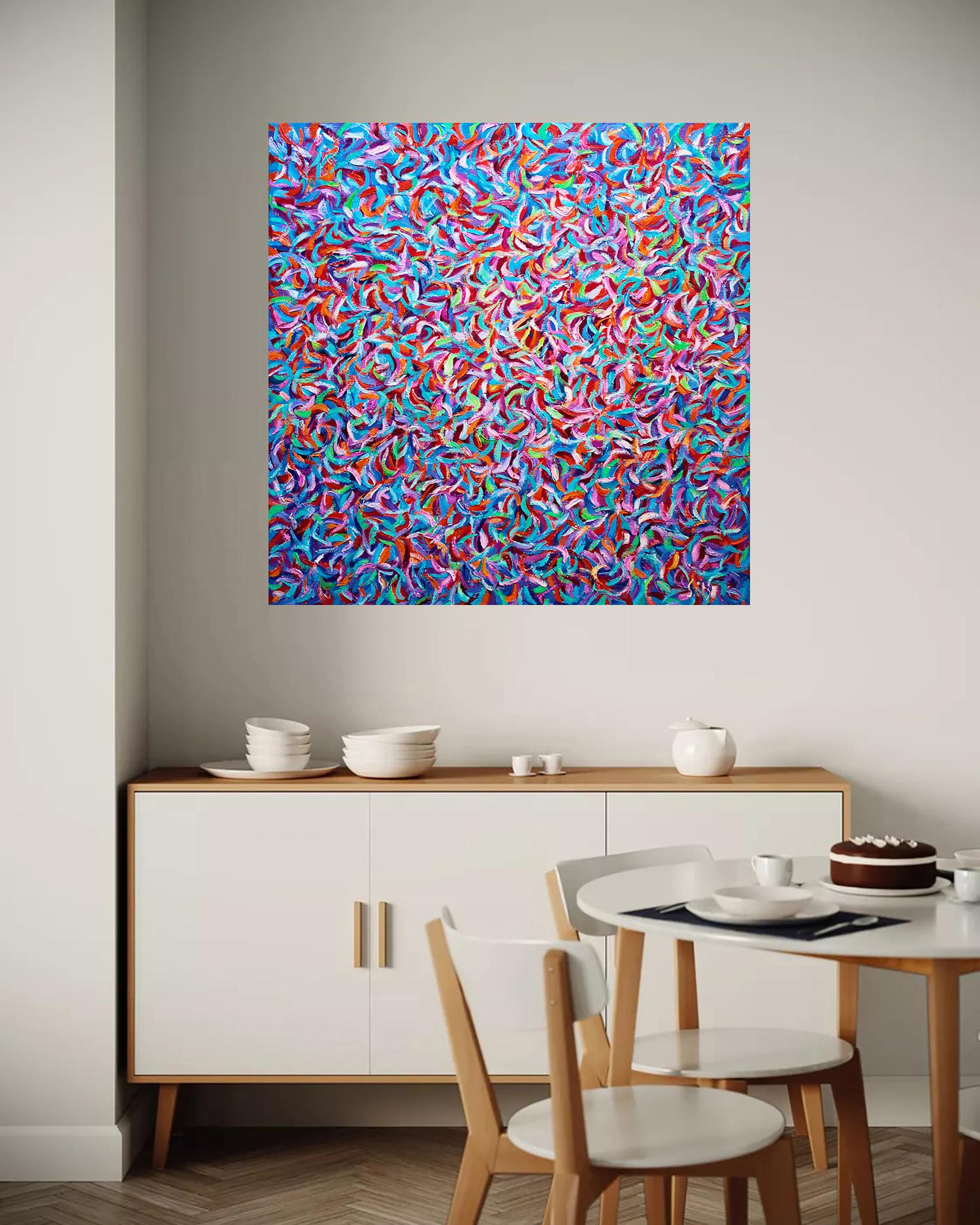 Il giardino X - Abstract Painting Rosa di Andrei Sitsko