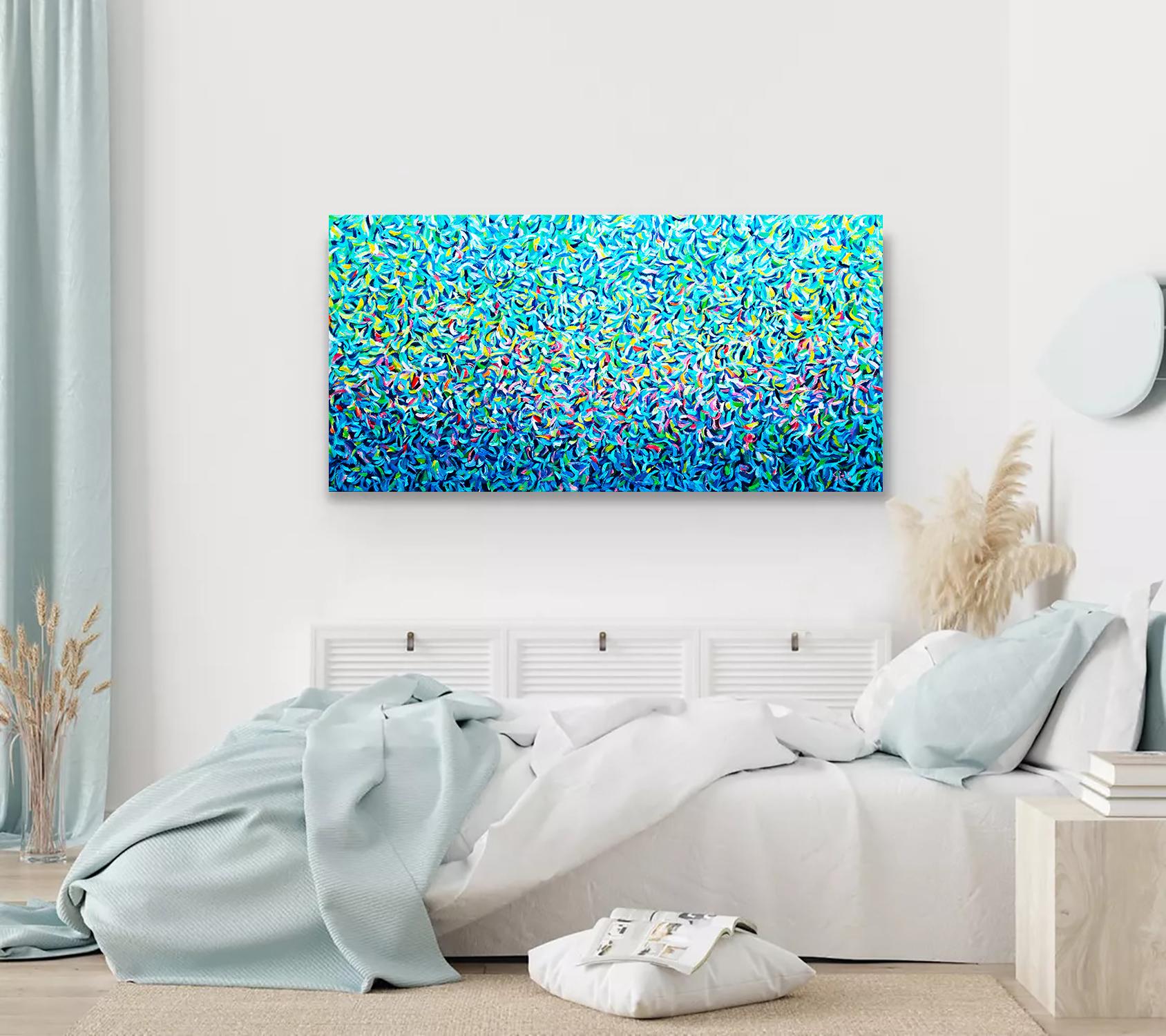 El jardín XV Serie abstracta. - Abstract Painting Azul de Andrei Sitsko