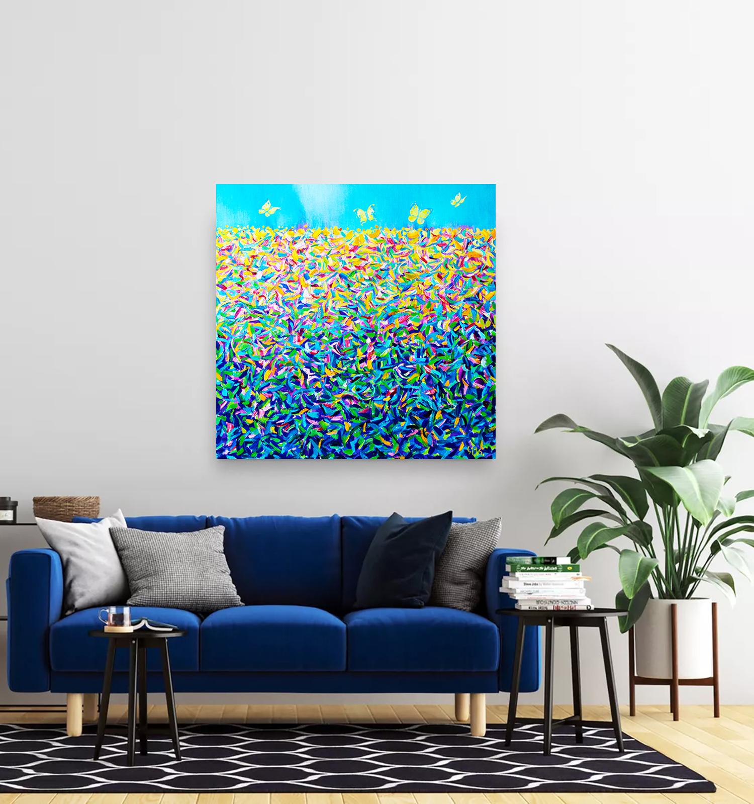 El jardín XV. Mariposas - Painting Expresionismo abstracto de Andrei Sitsko