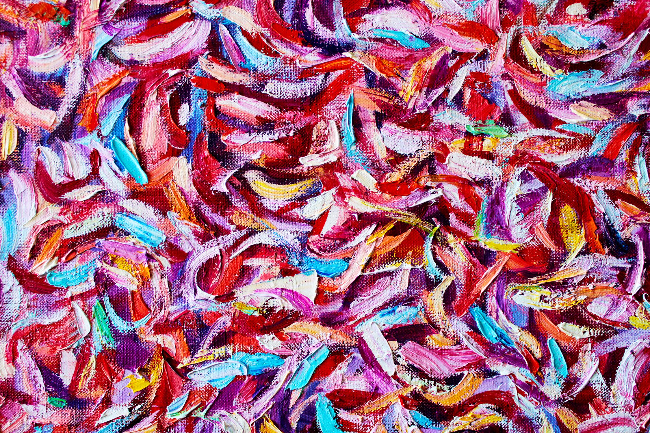 The symphony of color. Abstract series. - Pink Abstract Painting by Andrei Sitsko