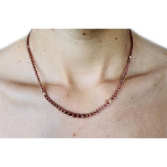 Andreia Fuzon 18K Rose Gold Diamond Ruby Tennis Necklace, 15 Inches