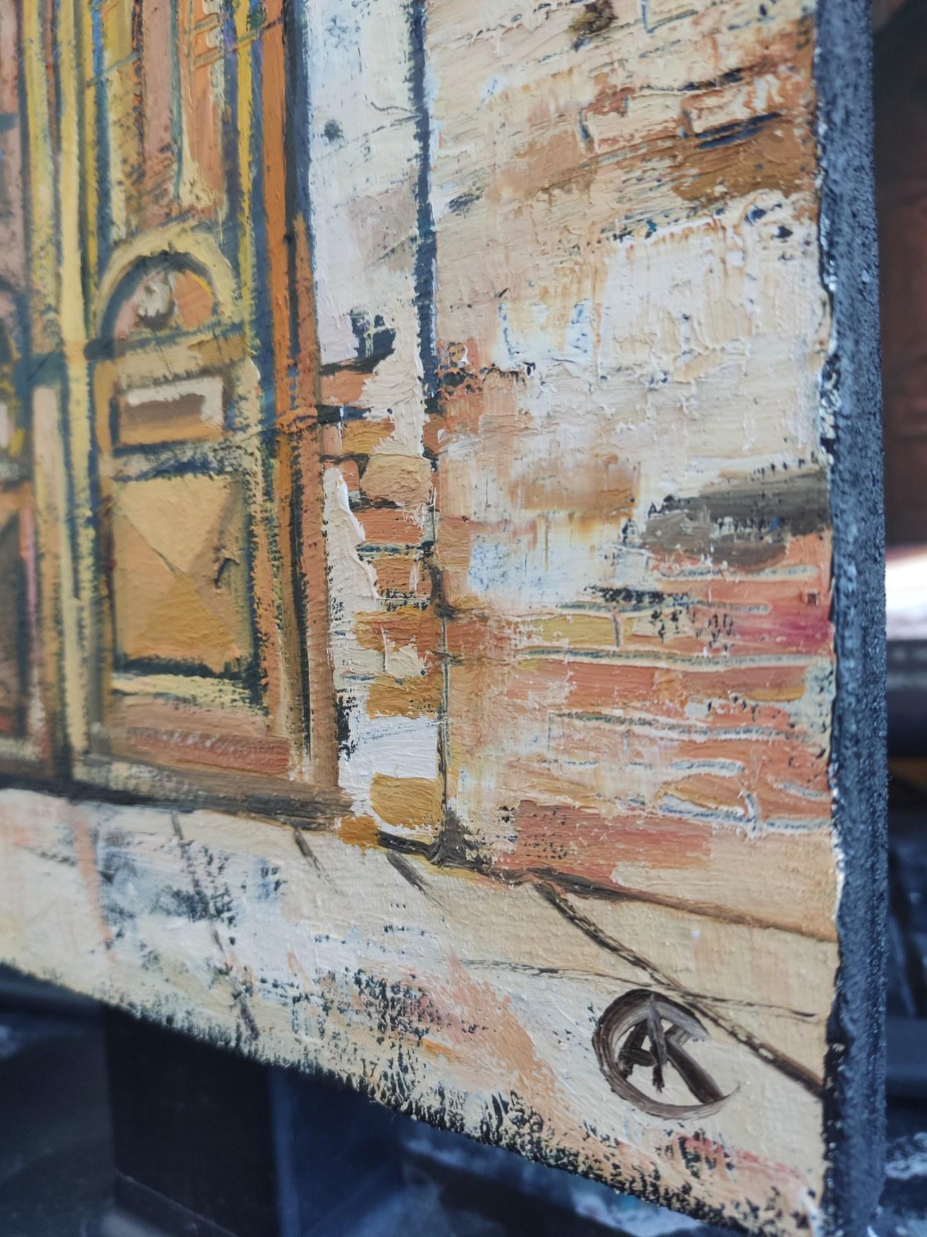 That's a beautiful description, it truly captures the mood of the painting. It feels like a whole story is hidden behind that door. You just want to know who lived in that house, what happened within those walls, and what secrets they hold.

Every