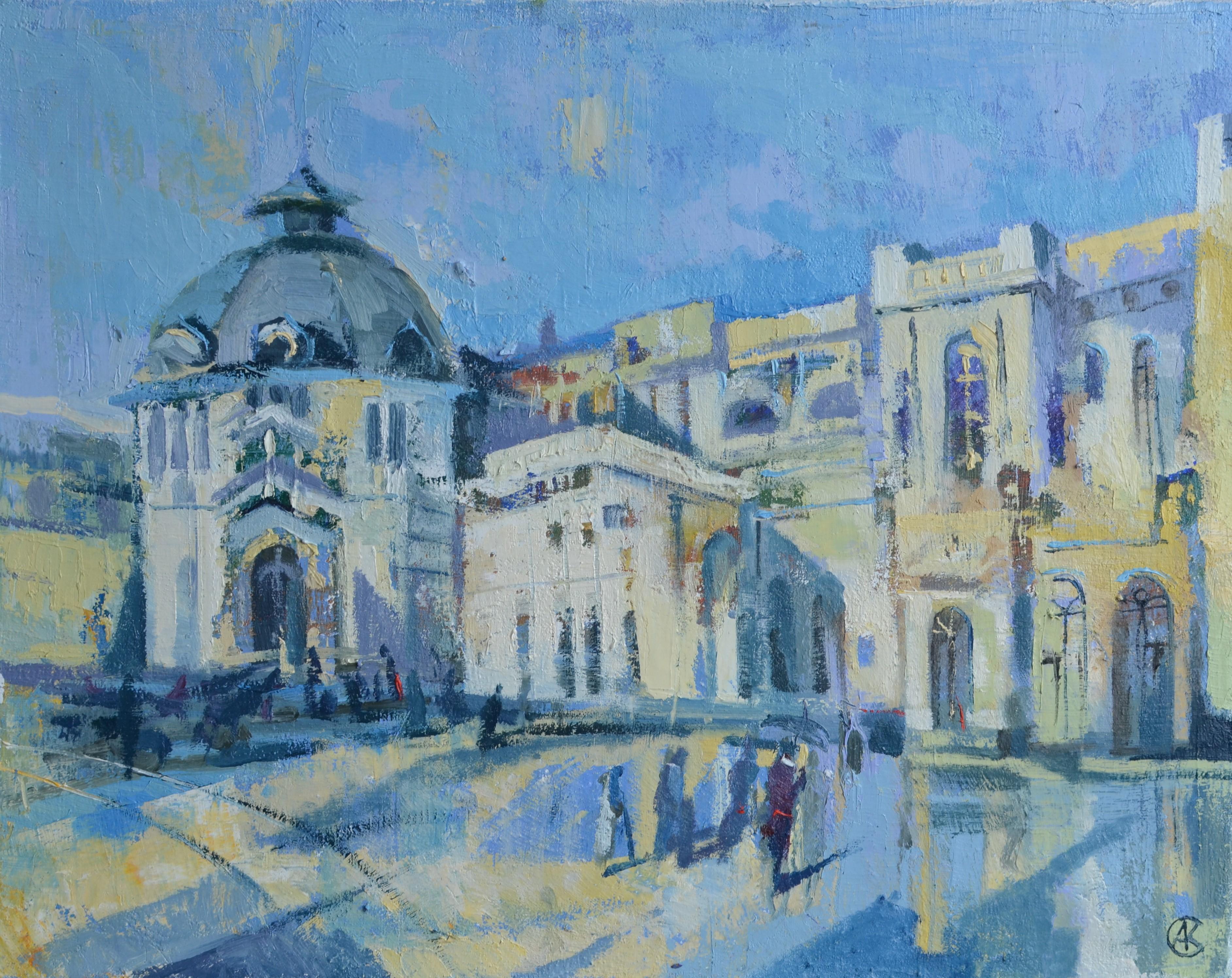 Landscape Painting de Andreii Kreminskyi - "Plaza de la Estación"