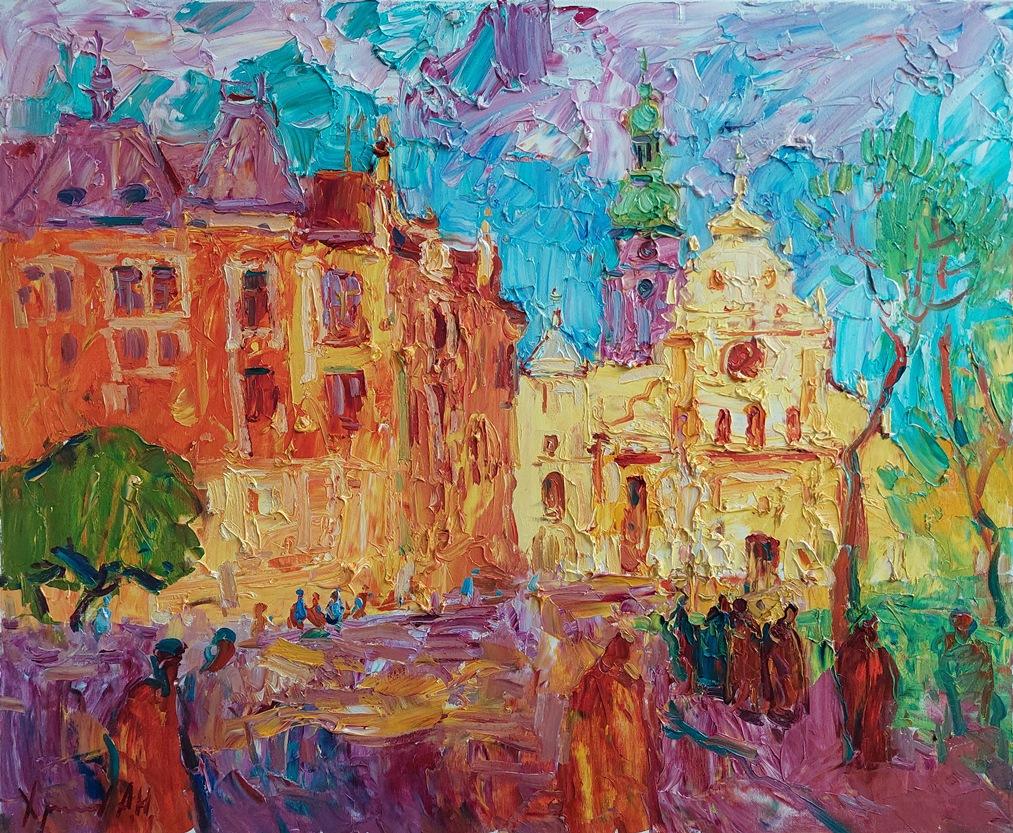  Oleksandr Khrapachov Landscape Painting – "Winter-Dinner"