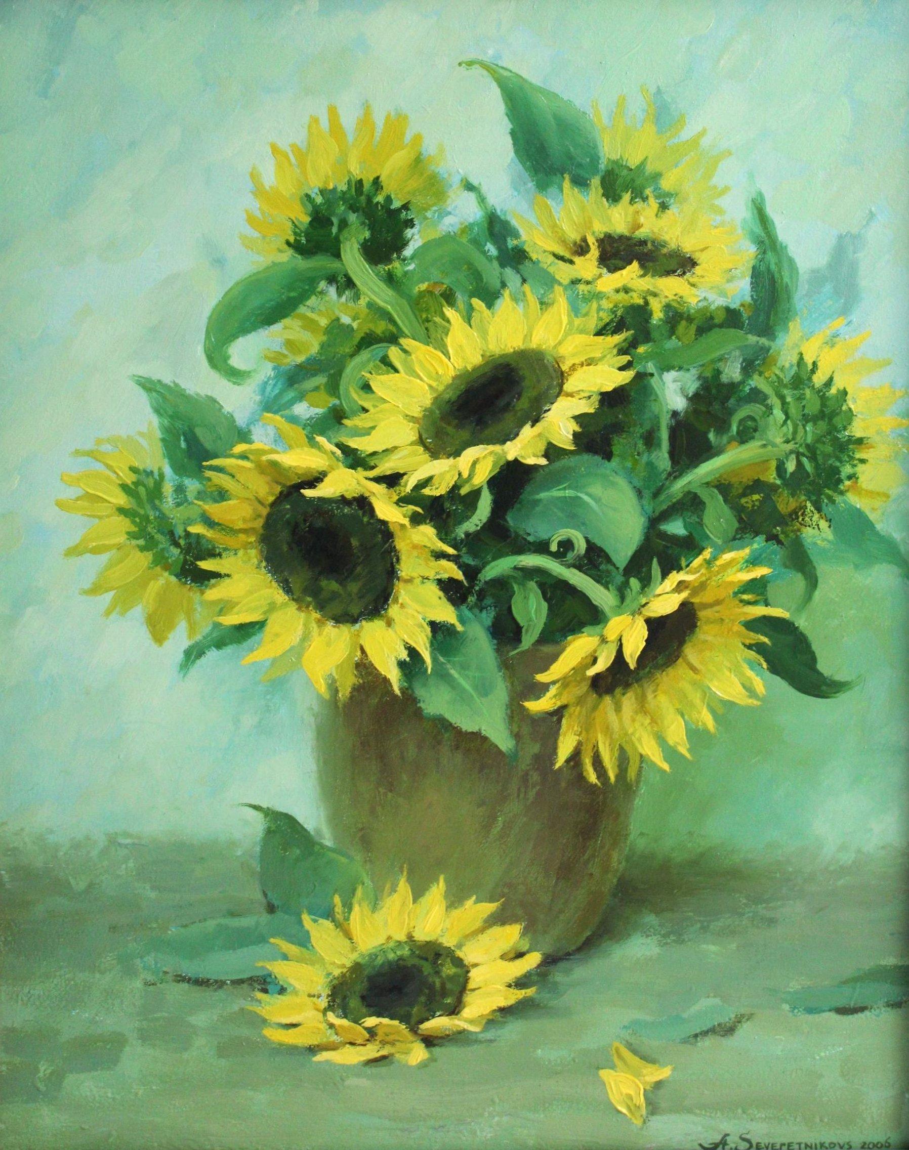 Tournesols  toile/huile, 75x60 cm