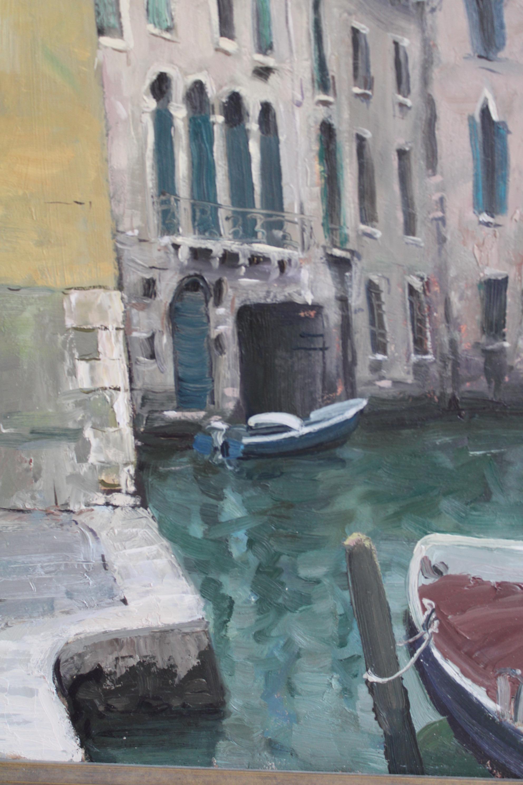 Venise, huile/carton, 76x60 cm, 2002 - Réalisme Painting par Andrejs Severetnikovs 