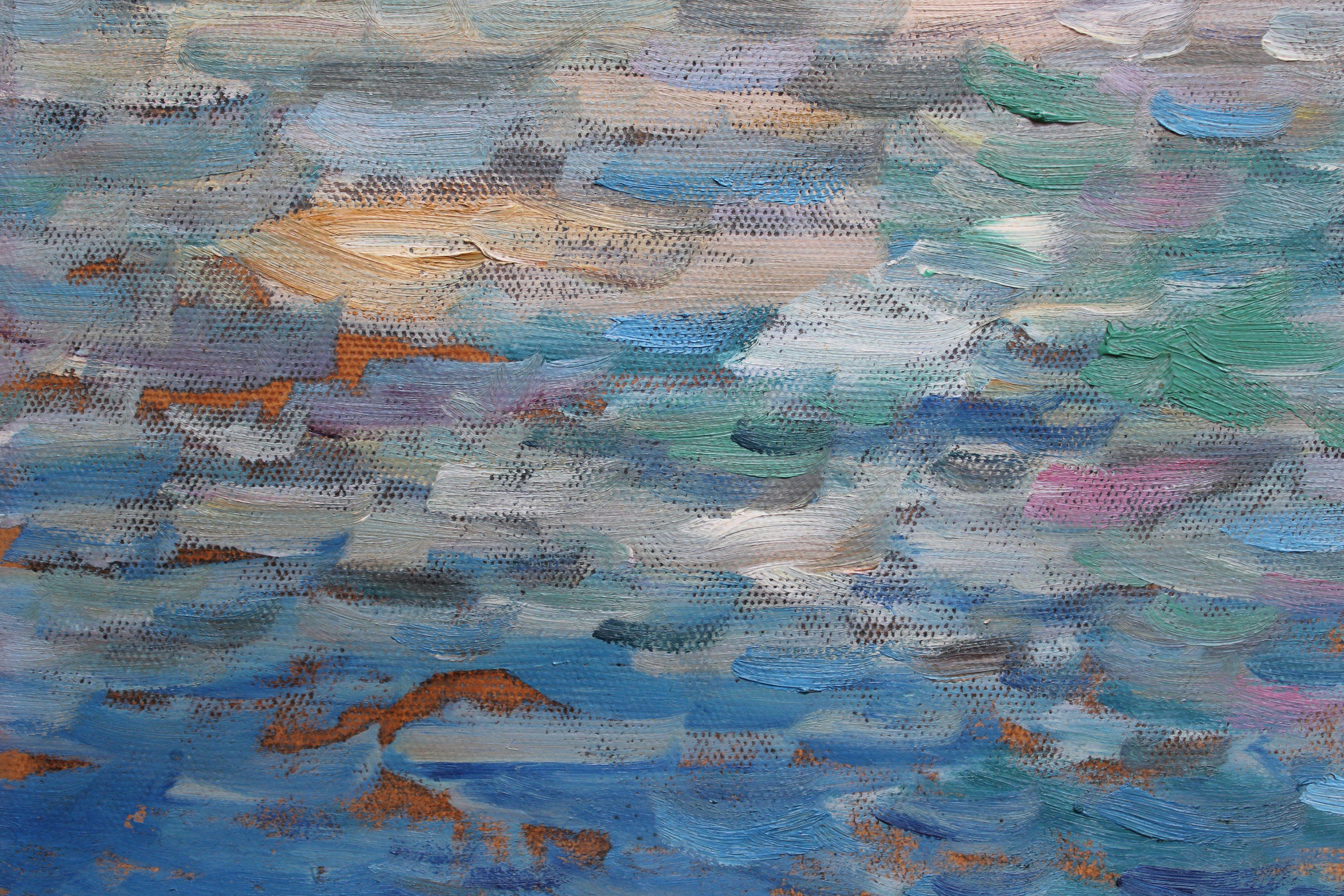 Lielupe. 1980. Cardboard, oil. 51x66 cm For Sale 1