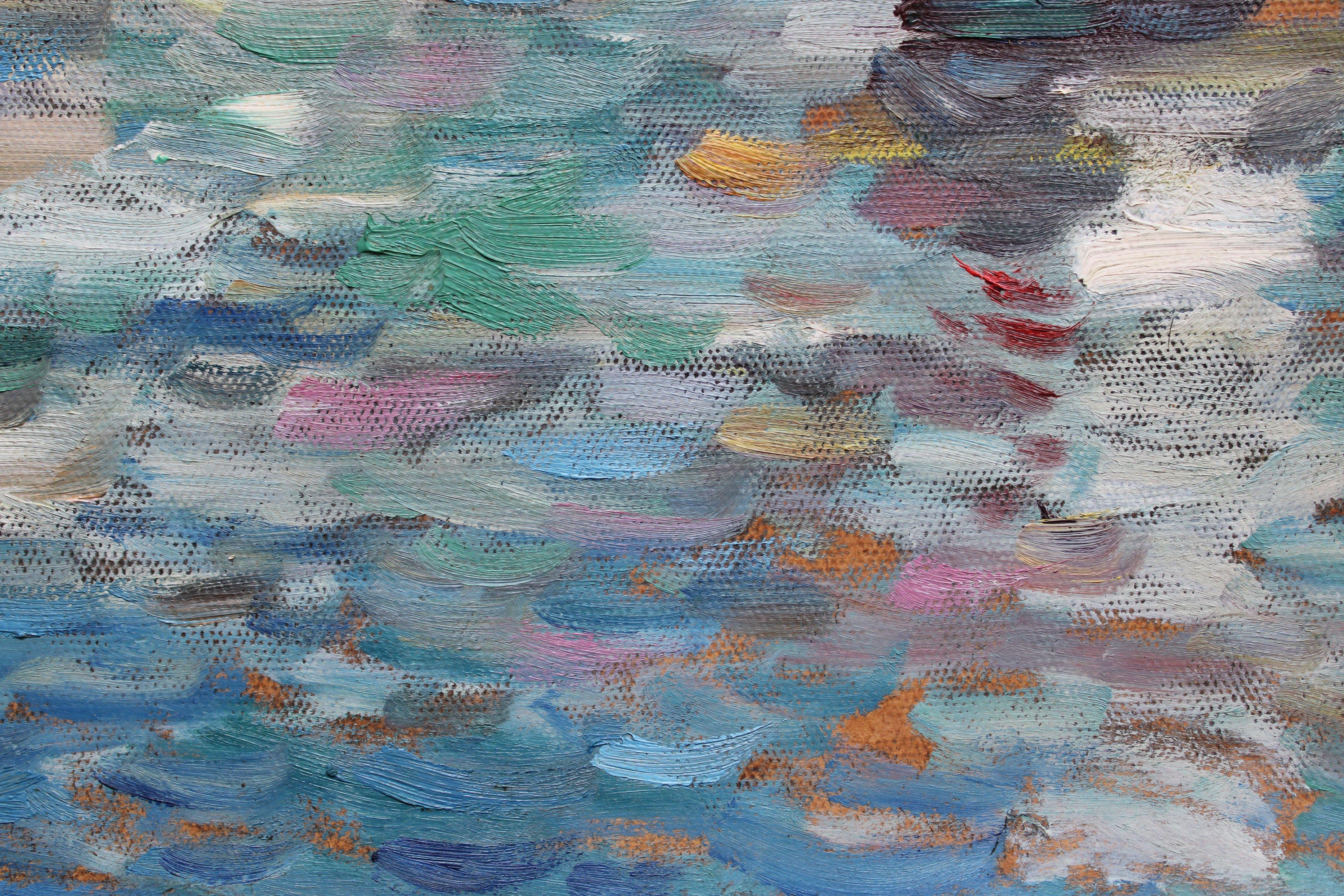Lielupe. 1980. Cardboard, oil. 51x66 cm For Sale 2