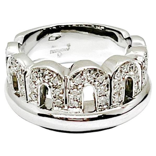 Andreoli 0.53 Carat Diamond 18 Karat White Gold Ring For Sale