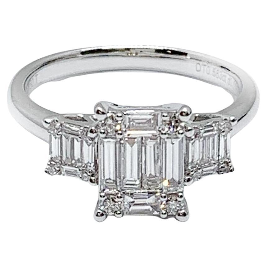 Andreoli 0.65 Carat Diamond 18 Karat White Gold Engagement Ring For Sale