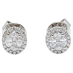 Andreoli 0.70 Carat Diamond 18 Karat White Gold Earrings
