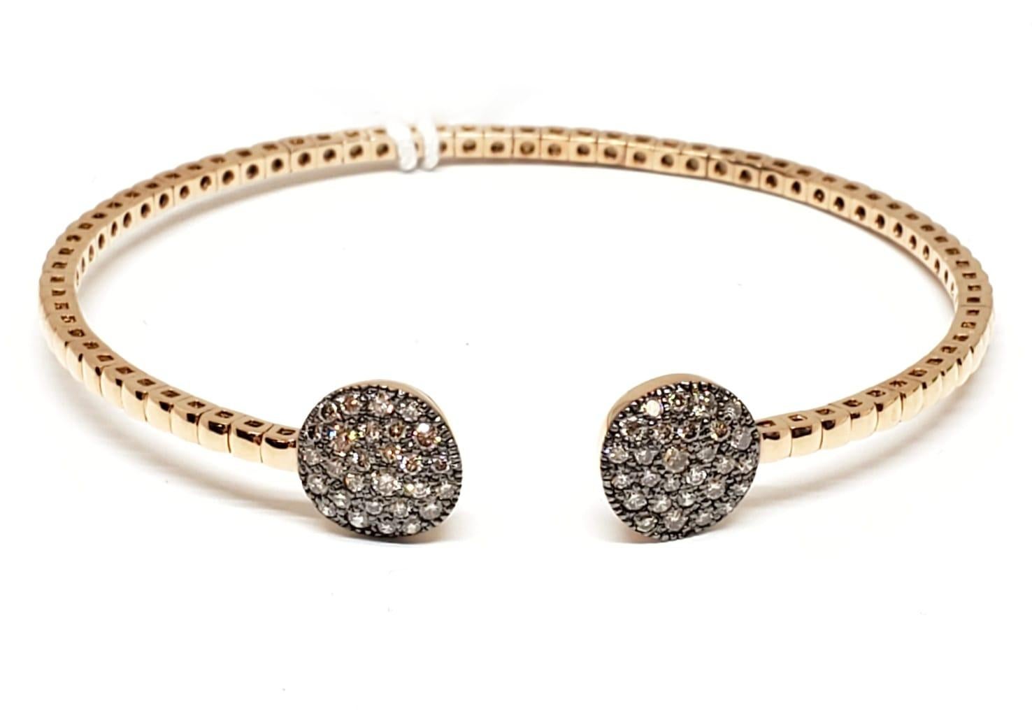 Contemporain Andreoli Bracelet en or 18 carats avec diamants bruns de 0,77 carat en vente