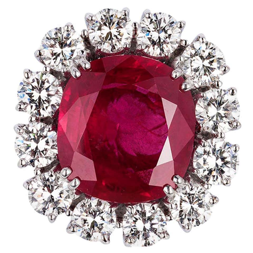 Andreoli Burma Ruby CDC Certified Diamond Statement Necklace 18 Karat ...