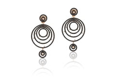 Andreoli 11,15 Karat Schwarze Diamant-Ohrringe aus 18 Karat Roségold
