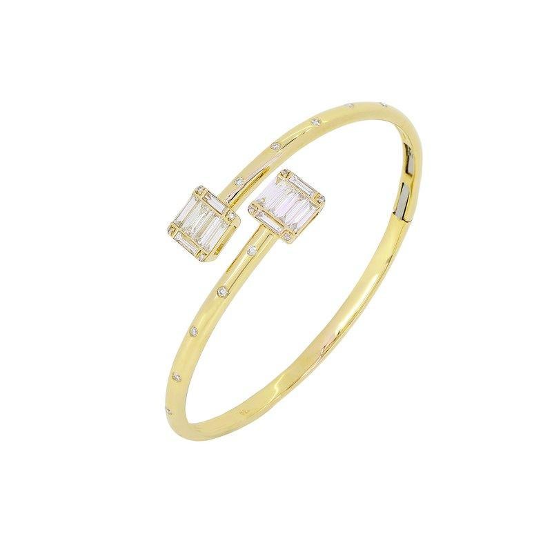 Contemporary Andreoli 1.13 Carat Diamond 18 Karat Yellow Gold Bracelet For Sale
