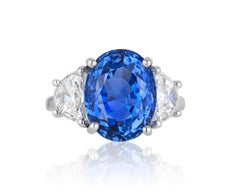 Andreoli 11.46 Carat No Heat Ceylon Sapphire Diamond Platinum Ring CDC Certified
