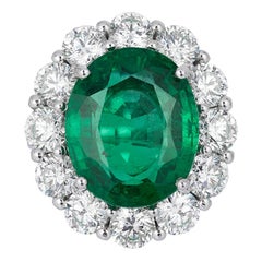 Andreoli 12.22 Carat Emerald CDC Certified Diamond Platinum Engagement Ring
