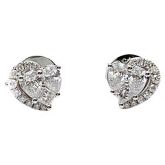 Andreoli 1.40 Carat Diamond 18 Karat White Gold Earrings