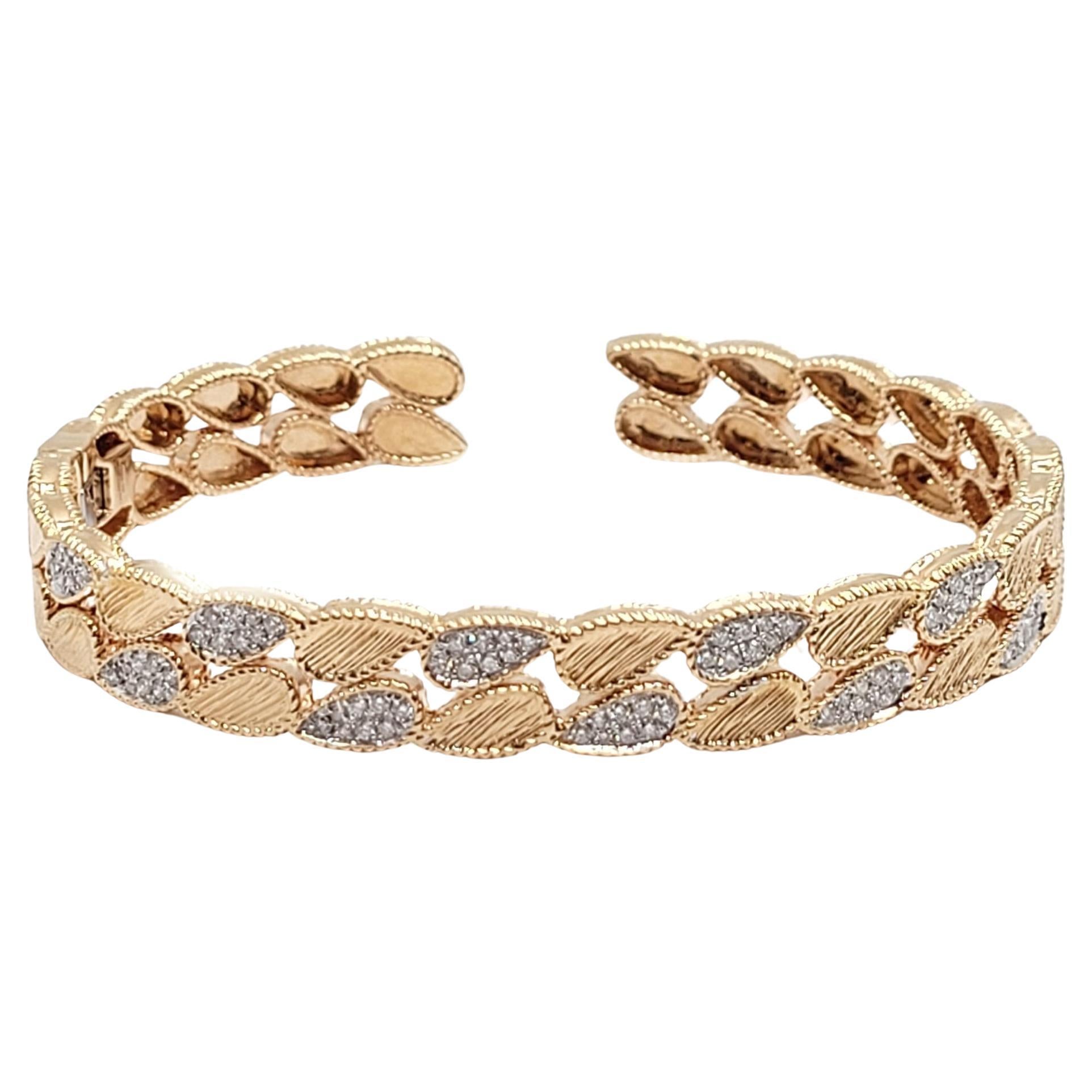 Andreoli Bracelet en or rose 18 carats avec diamants de 1,65 carat en vente
