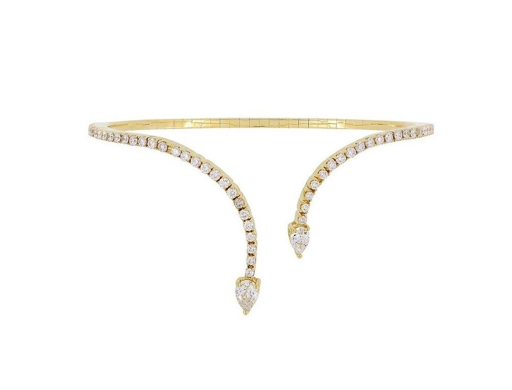 Contemporary Andreoli 1.72 Carat Diamond 18 Karat Yellow Gold Bracelet For Sale