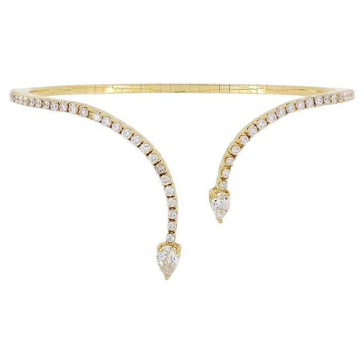 Andreoli 1.72 Carat Diamond 18 Karat Yellow Gold Bracelet For Sale