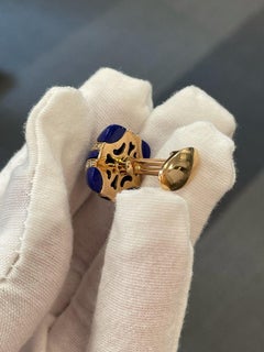 Andreoli 18K Rose Gold Diamond and Lapis Cufflinks