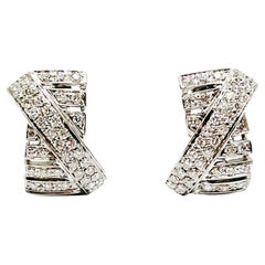 Andreoli Boucles d'oreilles en or blanc 18 carats avec diamants de 1,95 carat