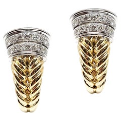 Andreoli 2.00 Carat Diamond 18 Karat Two-Tone Gold Earrings
