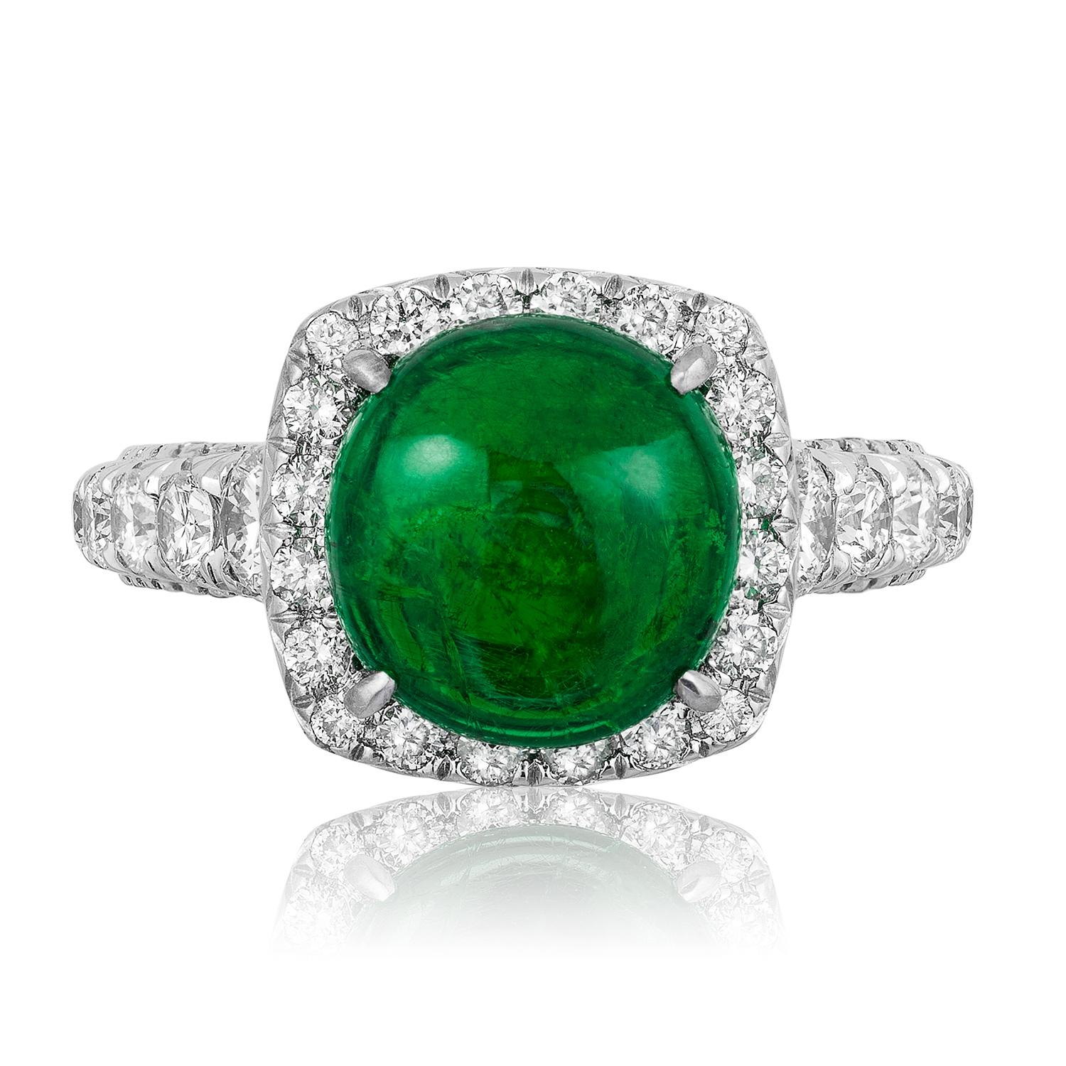 Andreoli 3.50 Carat Emerald Diamond 18 Karat White Gold Ring CDC Certified

This ring features:
- 2.00 Carat Diamond
- 3.50 Carat Emerald Sandawana CDC Certified
- 7.90 Gram 18k Gold
- Made In Italy