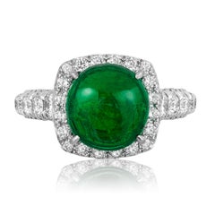 Andreoli 3.50 Carat Emerald Diamond 18 Karat White Gold Ring CDC Certified