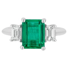 Andreoli 3.58 Carat Emerald Diamond Platinum Ring