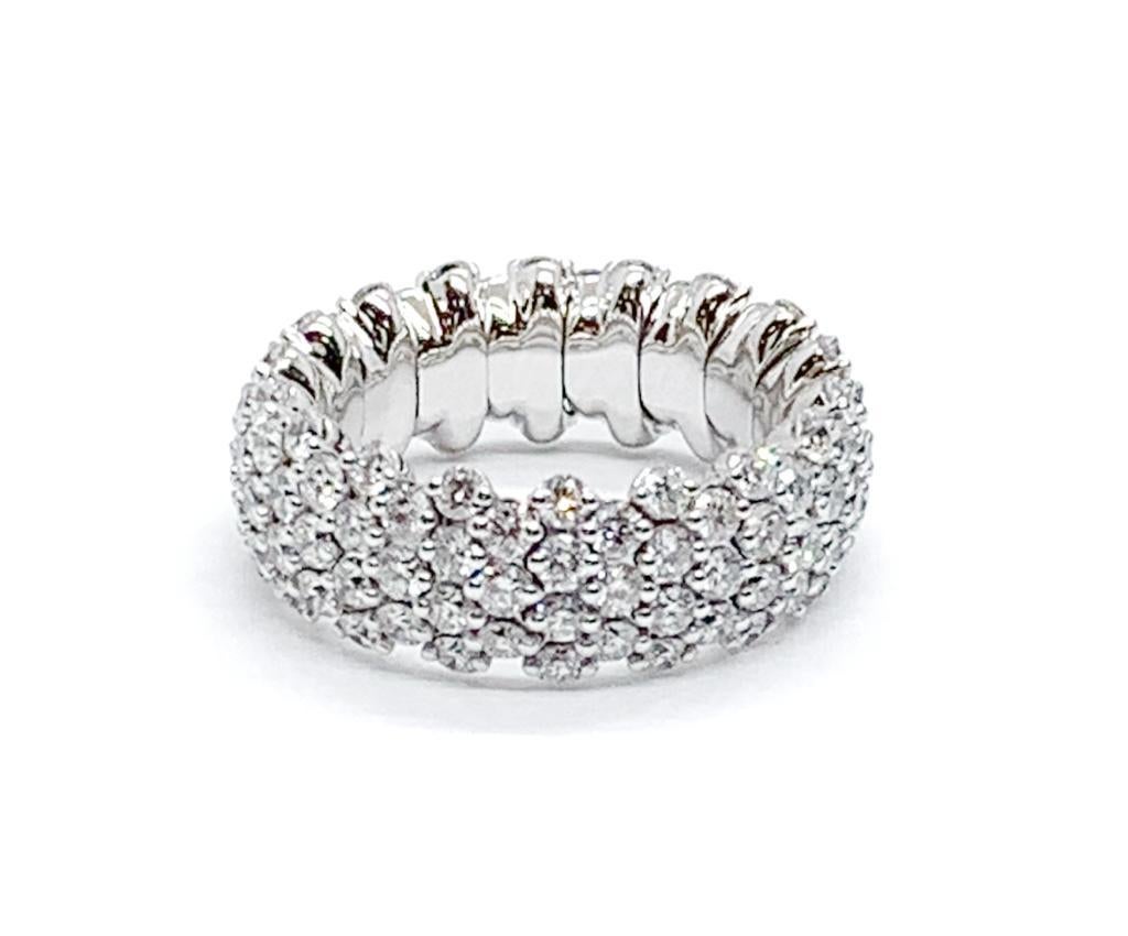 Andreoli 3.64 Carat Diamond 18 Karat White Gold Stretchy Ring

This ring features:
- 3.64 Carat Diamond
- 7.96 Gram 18K White Gold
- Made In Italy
- Size 6.25 but can fit up to size 9.5