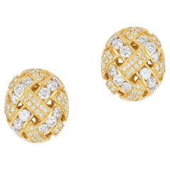 Andreoli 3.71 Carat Diamond 18 Karat Yellow Gold Earrings