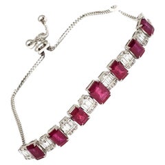 Andreoli 5.52 Carat Ruby Diamond 18 Karat White Gold Bracelet Andreoli 5.52 Carat Ruby Diamond 18 Karat White Gold Bracelet
