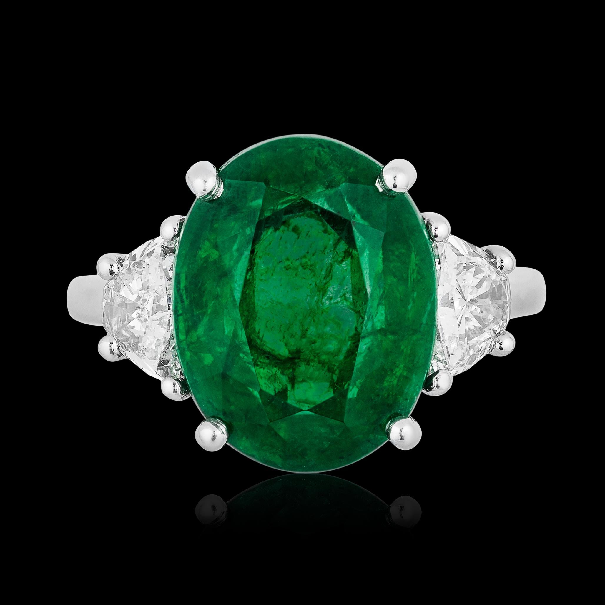 Contemporary Andreoli 7.06 Carat CDC Certified Emerald Diamond Ring Platinum