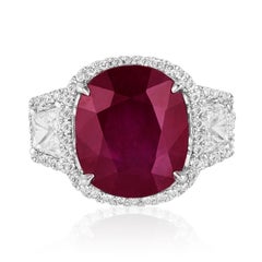 Andreoli 7.37 Carat Burma Ruby Diamond 18 Karat White Gold Ring CDC Certified